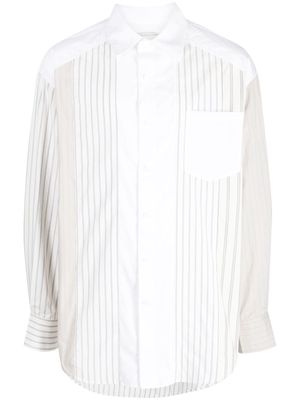 Feng Chen Wang striped long-sleeve shirt - White