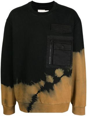 Feng Chen Wang tie-dye print oversize jumper - Black