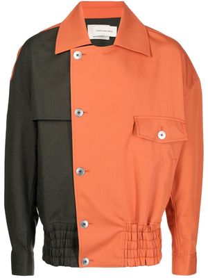 Feng Chen Wang two-tone buttoned windbreaker jacket - Orange