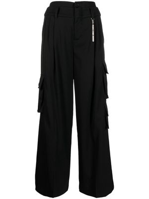 Feng Chen Wang wide-leg cargo trousers - Black