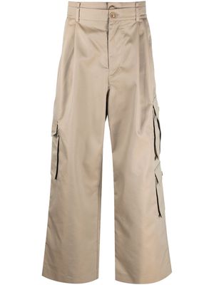 Feng Chen Wang wide-leg cargo trousers - Neutrals