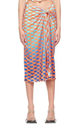 FENSI SSENSE Exclusive Orange & Blue Midi Skirt