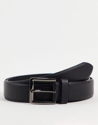 Fenton square buckle belt in black