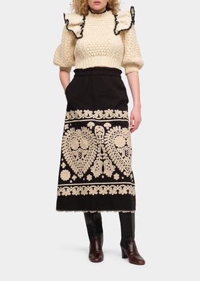 Ferdi Wool Cropped Ruffle Sweater