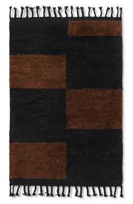 ferm LIVING Mara Knotted Rug in Black/Chocolate
