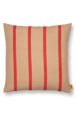 ferm LIVING Stripe Grand Cushion Accent Pillow in Camel/Red
