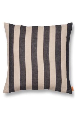 ferm LIVING Stripe Grand Cushion Accent Pillow in Sand/Black