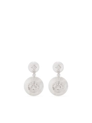 Fernando Jorge 18kt white gold Signal diamond and moonstone earrings - Silver