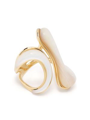 Fernando Jorge 18kt yellow gold Stream mother of pearl open ring