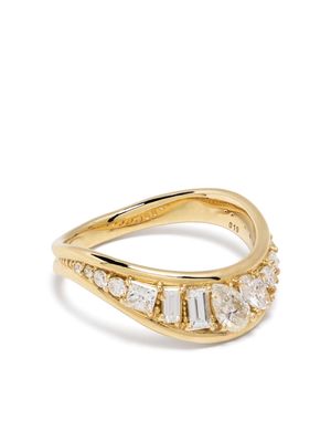 Fernando Jorge 18kt yellow gold Stream Wave diamond ring