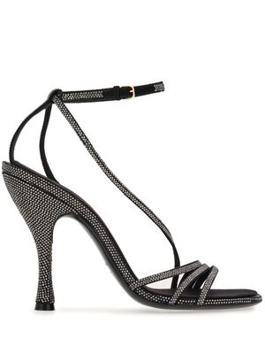 Ferragamo 105mm crystal-embellished leather sandals - Black
