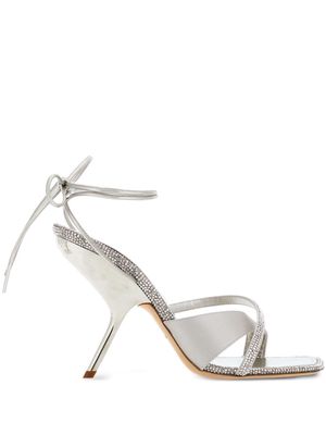 Ferragamo 105mm crystal-embellished leather sandals - Silver