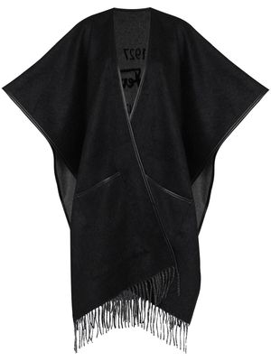 Ferragamo 1927 fringed-edge knitted cape - Black