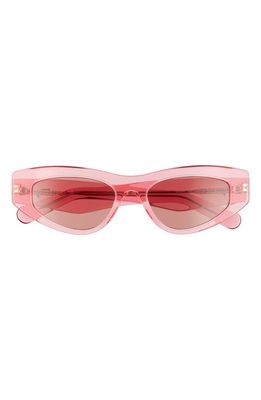 FERRAGAMO 53mm Cat Eye Sunglasses in Crystal Pink/Blue
