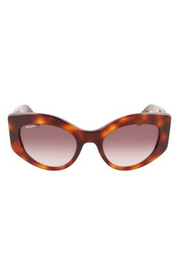 FERRAGAMO 53mm Gancini Butterfly Sunglasses in Classic Tortoise