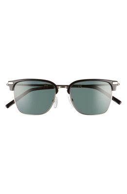 FERRAGAMO 53mm Polarized Square Sunglasses in Light Gold/black