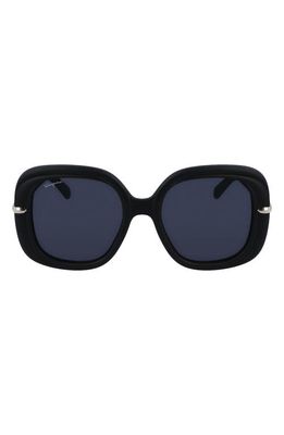 FERRAGAMO 54mm Gradient Rectangular Sunglasses in Matte Black