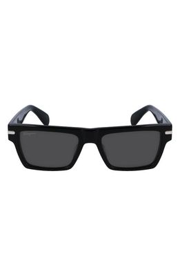 FERRAGAMO 54mm Polarized Rectangular Sunglasses in Black