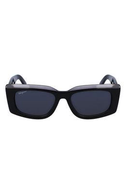 FERRAGAMO 54mm Rectangular Sunglasses in Dark Grey/Grey