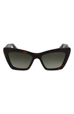 FERRAGAMO 55mm Cat Eye Sunglasses in Brown Tortoise