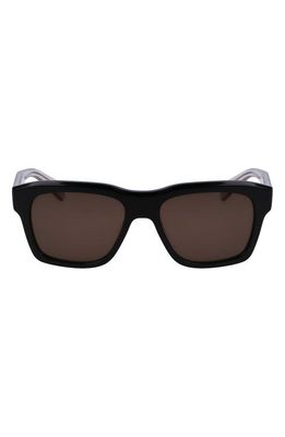 FERRAGAMO 56mm Polarized Rectangular Sunglasses in Black