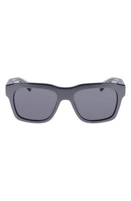 FERRAGAMO 56mm Polarized Rectangular Sunglasses in Metallic Grey