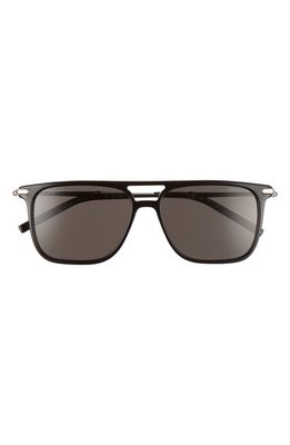 FERRAGAMO 57mm Double-Bridge Square Sunglasses in Black