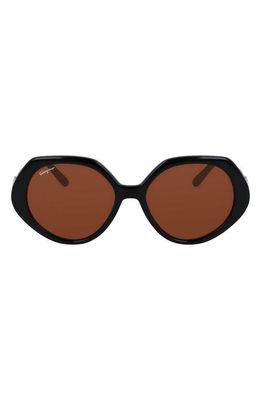FERRAGAMO 58mm Modified Oval Sunglasses in Black