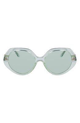 FERRAGAMO 58mm Modified Oval Sunglasses in Crystal Sage