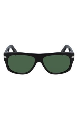 FERRAGAMO 58mm Rectangular Sunglasses in Black/Green