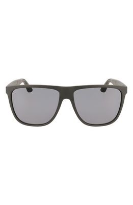 FERRAGAMO 59mm Navigator Sunglasses in Matte Black/Black