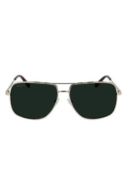 FERRAGAMO 60mm Gancini Aviator Sunglasses in Shiny Gold