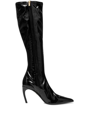 Ferragamo 85mm patent-leather boots - Black