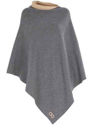Ferragamo asymmetric cashmere cape - Grey