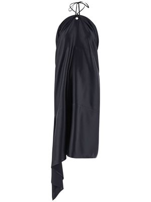 Ferragamo asymmetric satin dress - Black