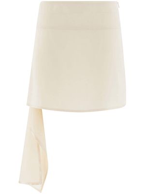 Ferragamo asymmetric satin miniskirt - Neutrals