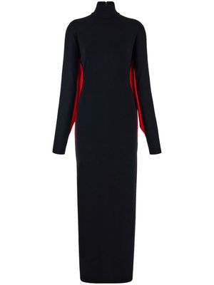 Ferragamo Batwing long-sleeve long dress - Black