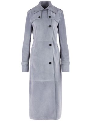 Ferragamo belted suede coat - Grey