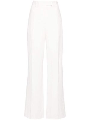 Ferragamo chambray straight trousers - White