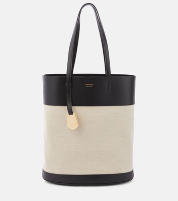 Ferragamo Charming leather-trimmed canvas tote bag