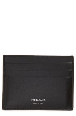 FERRAGAMO Classic Leather Card Case in Nero