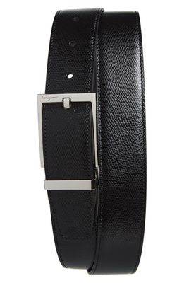 FERRAGAMO Classic Leather Reversible Belt in Nero Hickory