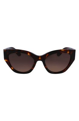 FERRAGAMO Classic Logo Tea Cup 55mm Cat Eye Sunglasses in Dark Tortoise