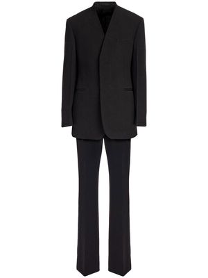Ferragamo collarless single-breasted suit - Black