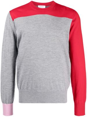 Ferragamo colour-block round-neck jumper - Grey