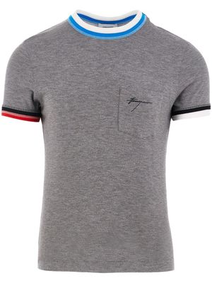 Ferragamo colour-block trim T-shirt - Grey