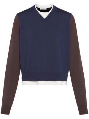 Ferragamo colour-block wool-blend jumper - Blue