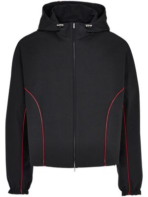 Ferragamo contrast-piping drawstring lightweight jacket - Black