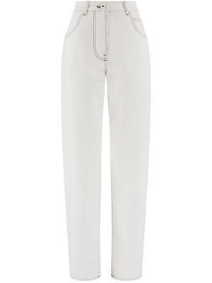 Ferragamo contrast-stitched wide-leg jeans - White