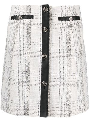 Ferragamo contrasting-trim check-print skirt - Neutrals